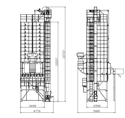 China secador de grano vertical del lote 32T 16.4KW con en la línea humedad en venta