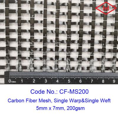 China Unidirectional 200gsm 12K Carbon Fiber Fabric Mesh Sustainable Concrete For Structure for sale