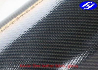 China Black Kevlar Polyurethane Upholstery Fabric Coated With Glossy TPU Dual Sides for sale