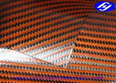 Chine Tissu en cuir synthétique de sergé mat/hybride orange de Kevlar de fibre de carbone à vendre