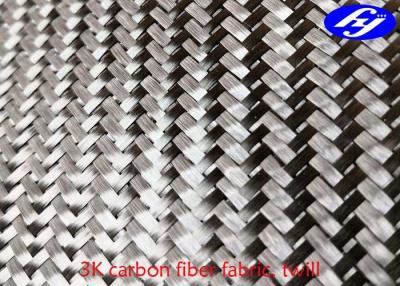 China Twill 3K Carbon Fiber Woven Fabric / Plain Carbon Fiber For Car Decoration for sale