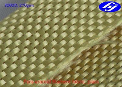 China Tela llana 3000D 270GSM de la fibra de Kevlar Aramid para el refuerzo de la estructura en venta