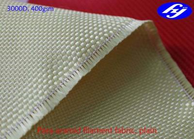 Chine Tissu hybride d'Aramid de carbone simple jaune 3000D 400GSM pour l'armure de réservoir à vendre