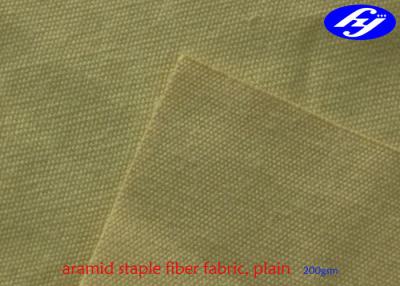 China Fire Proof Para Aramid Fiber Plain Tight Woven Fabric Yellow Color for sale