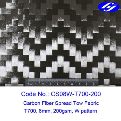 China Jacquard W Pattern 200gsm Spread Tow Carbon Fabric for sale
