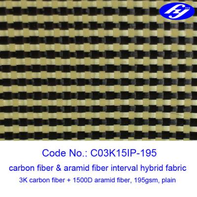 China tela de la fibra de Kevlar Aramid del amarillo del llano del intervalo de la tela de la fibra de carbono de 1500D 3K en venta