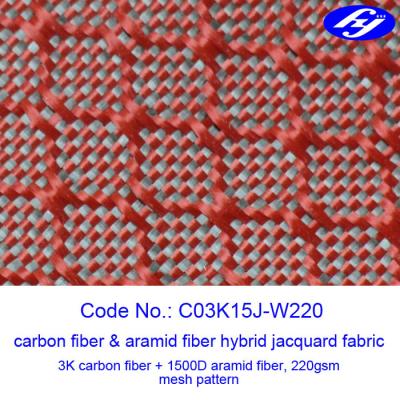 Cina Tessuto ibrido del Kevlar del carbonio del modello della maglia con l'ibrido del jacquard tessuto in vendita