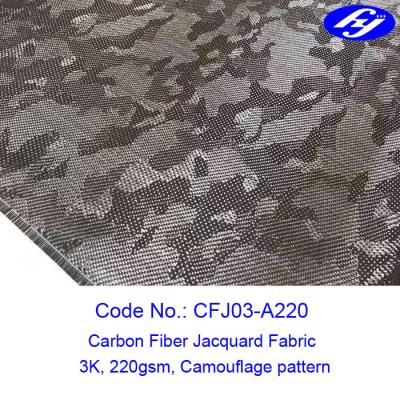 China 0.3mm Camouflage Jacquard Fiber 3K 3D Carbon Fiber Fabric for sale