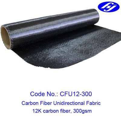 China 12K 300GSM Carbon Fiber Fabric / Unidirectional Carbon Fiber For Building Reinforcement for sale