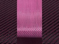 C03K15T-195-pink carbon fiber & aramid fiber hybrid fabric twill