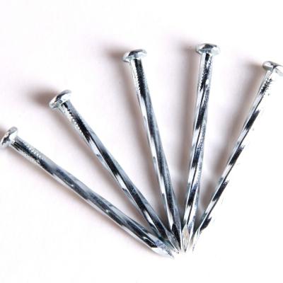 China Length 15mm Concrete Nails Grooved Shank 45# 55# Steel Material for sale