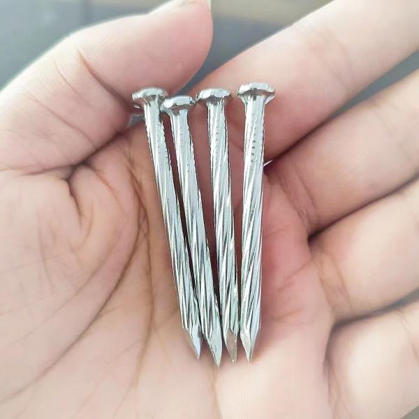 Quality Spiral Twisted Electro Galvanised Nails Galvanized Concrete Steel Nails for sale