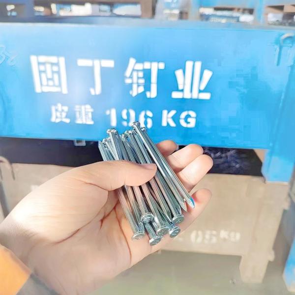 Quality Straight Fluted Concrete Nails Strong Magnet Steel Grooved Nails for sale
