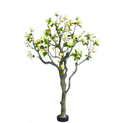 China 180cm Artificial Magnolia Tree Green And Yellow Mixed Spring Vibe For Shopping Mall for sale