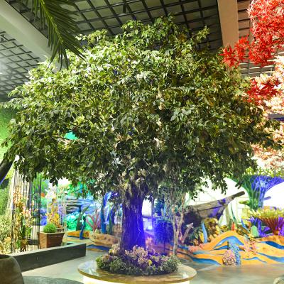 China 2m Artificial Landscape Trees Large Ficus C Style Custom Height Exibition Hall Foliage Tree for sale