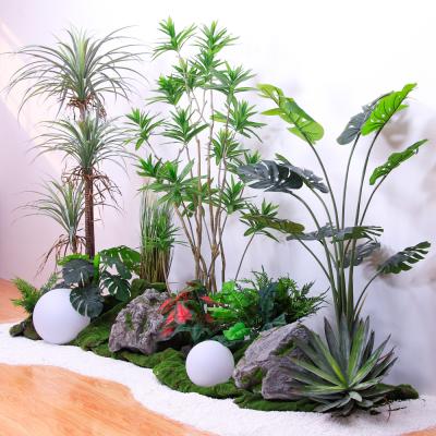 China No Caring Artificial Landscape Trees With Lily Bamboo Monstera Small Plants Evergreen for sale