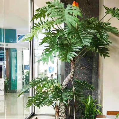 China 180cm High Artificial Philodendron Evergreen Real Touch Leaves No Caring Potted Plant for sale