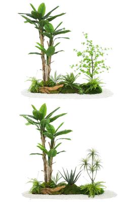 China Lifelike Artificial Banana Tree Landscaping Projects For Indoor Decoration Exibition Hall for sale