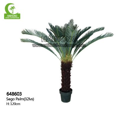 China Single Head Aesthetic 120cm Artificial Sago Palm Trees For Outdoor for sale