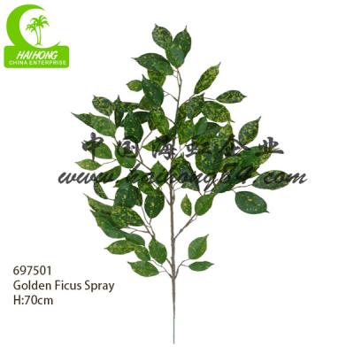 China Fabric 70cm Artificial Ficus Leaves For Landscaping Decoration for sale