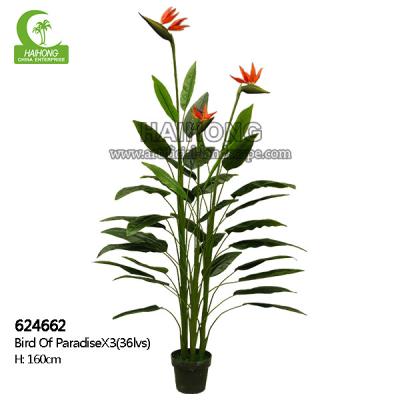 China Manufacturer Inexpensive Stunning Artificial Bird Of Paradise Green Plant Artificial Potted Plant for sale