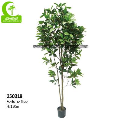 China Lifelike Wiind Resistance Artificial Money Tree Plant , 5ft Outdoor Artificial Tree for sale