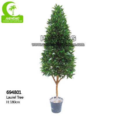 China Lifelike Anti UV 6ft Artificial Outdoor Trees , Artificial Bay Leaf Tree For Garden for sale