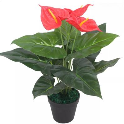 China Height 100cm Green Artificial Anthurium Plant For Home Office Table Decoration for sale