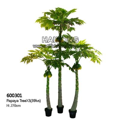 China High Simulation Real Touch 270Cm Plant Papaya Tree Fire Resistance for sale