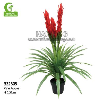 中国 耐久の100cmの造花の植物、人工的なパイナップル木の実質の接触 販売のため