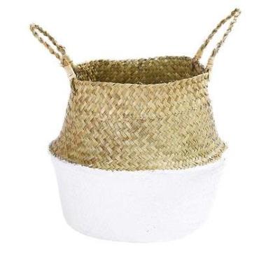 China ODM Artificial Plant Accessories Bamboo Woven Basket Rattan Portable Flower Pot for sale