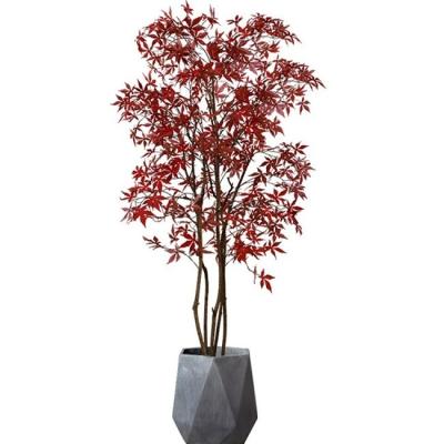 China Height 180cm Artificial Potted Floor Plants Bonsai Autumn Red Maple Tree for sale