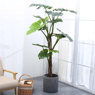 China 175cm Height Artificial Tropical Tree Green Foliage Plant Monstera For Home Decor for sale