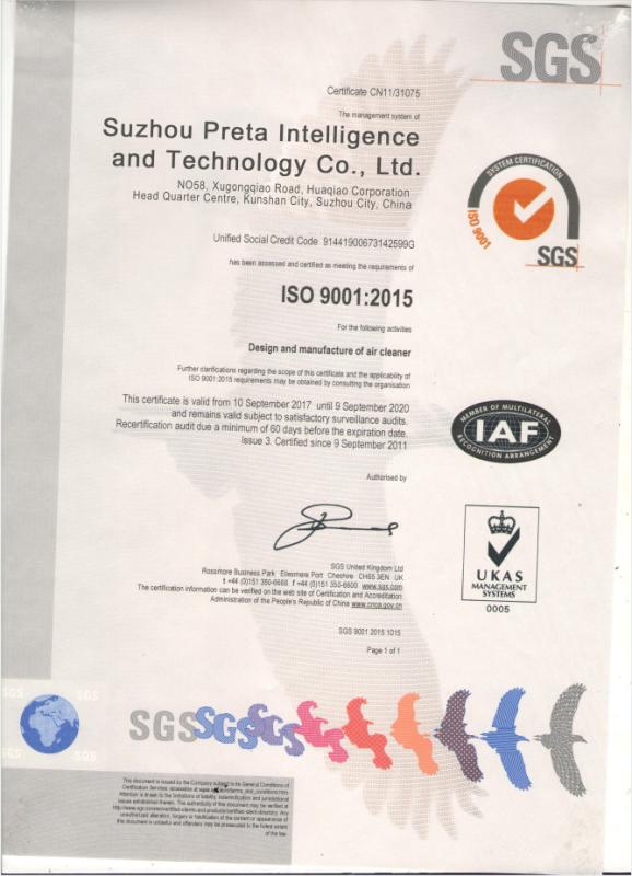 SGS - Suzhou Preta Intelligence and Technology Co.,ltd