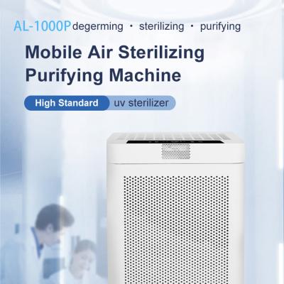 China purificador ULTRAVIOLETA del aire de la desinfección de los filtros de aire de 1000m3/h Hepa 150W 99,5% comerciales en venta