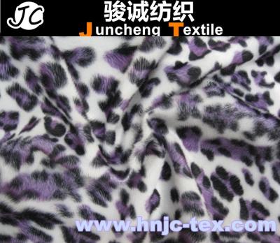 China limite o velboa impresso animal da tela do leopardo da tela da cópia para o poliéster de estofamento do sofá à venda