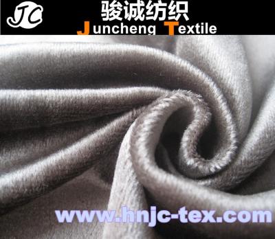 China Grey 3mm pile Polyester Short Pile Fabric /Solid velvet china factory wholesale for sale