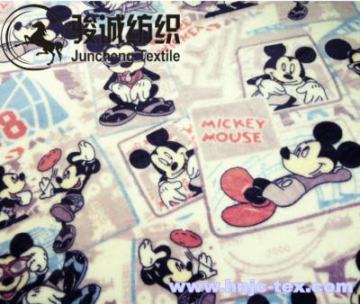China Mickey Mouse Printed Flannel Baby Blanket Fabric Coral Fleece for apparel/bed sheet for sale