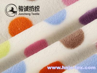 China Color spot sherpa coral fabrics coral fleece fabric for pajamas fabric and apparel for sale