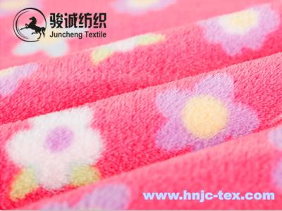 China Double sides flower pattern printed coral fleece fabric for blanket fabric and apparel for sale