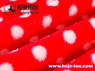 China Double sides printed small dots flannel fabric for blanket fabric and apparel for sale