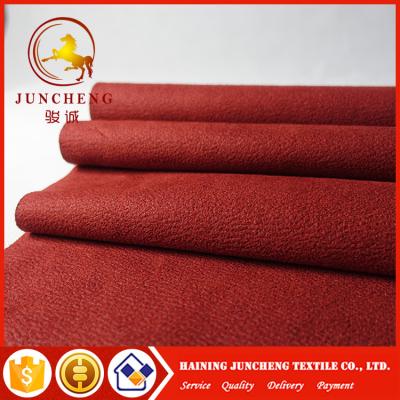 China 2017 New Synthetic types of red flocked fabric micro suede for sofa for sale