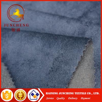 China Cheap wholesale fabric fashion garment fabric bule suede apparel fabric for sale