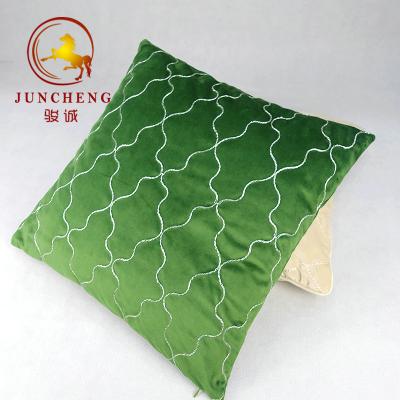 China Wholesale solid velvet fabric cushion home decoration velvet quilted cushion cover for sale