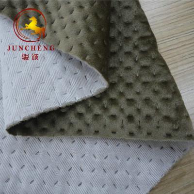 China 2018 new design ultrasonic quilted knitted velvet fabric à venda