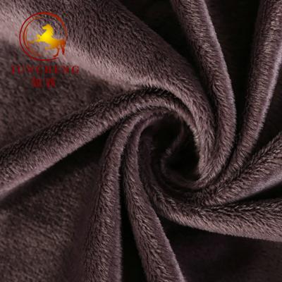China grey 3mm super soft velboa plush fabric/short pile plush fabric for blanket for sale