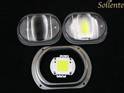 China Asymmetric Street Lamp COB LED Modules , LED Street Light Lens With Reflector for sale