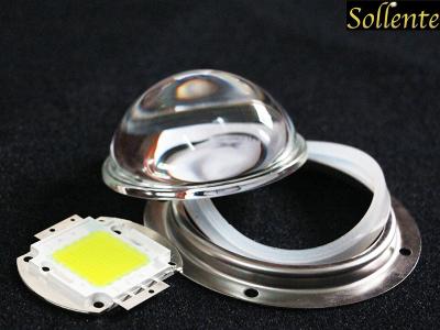 China 100W Flood Light Optical Glass COB LED Lens 90° Luminous Angle for sale