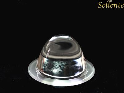 China Alta lente óptica del vidrio LED de la transmitencia con el tenedor del metal 45 grados en venta
