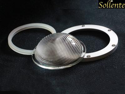 China Lente antiofuscante da luz do diodo emissor de luz do vidro com anel do alumínio da gaxeta do silicone à venda